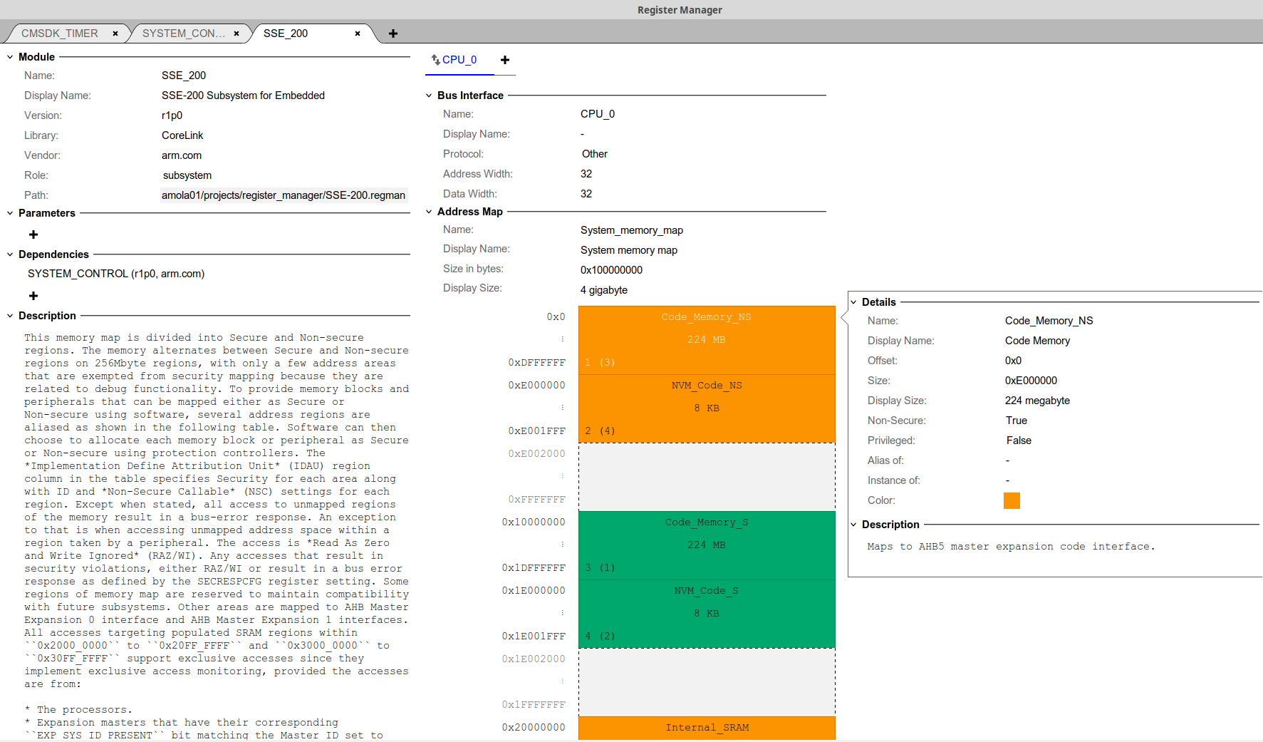 System view of the Register Manager EDA tool